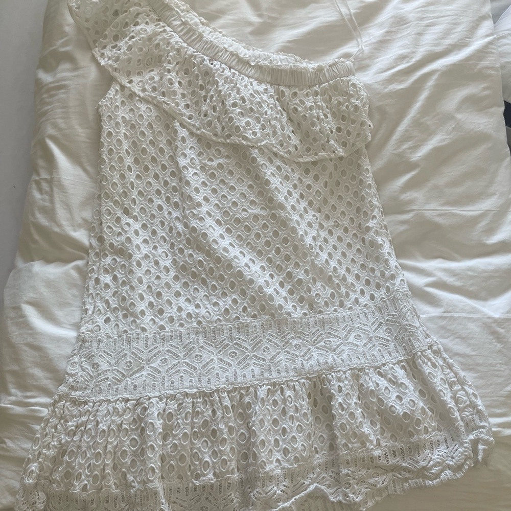 Tory Burch one shoulder eyelet dress